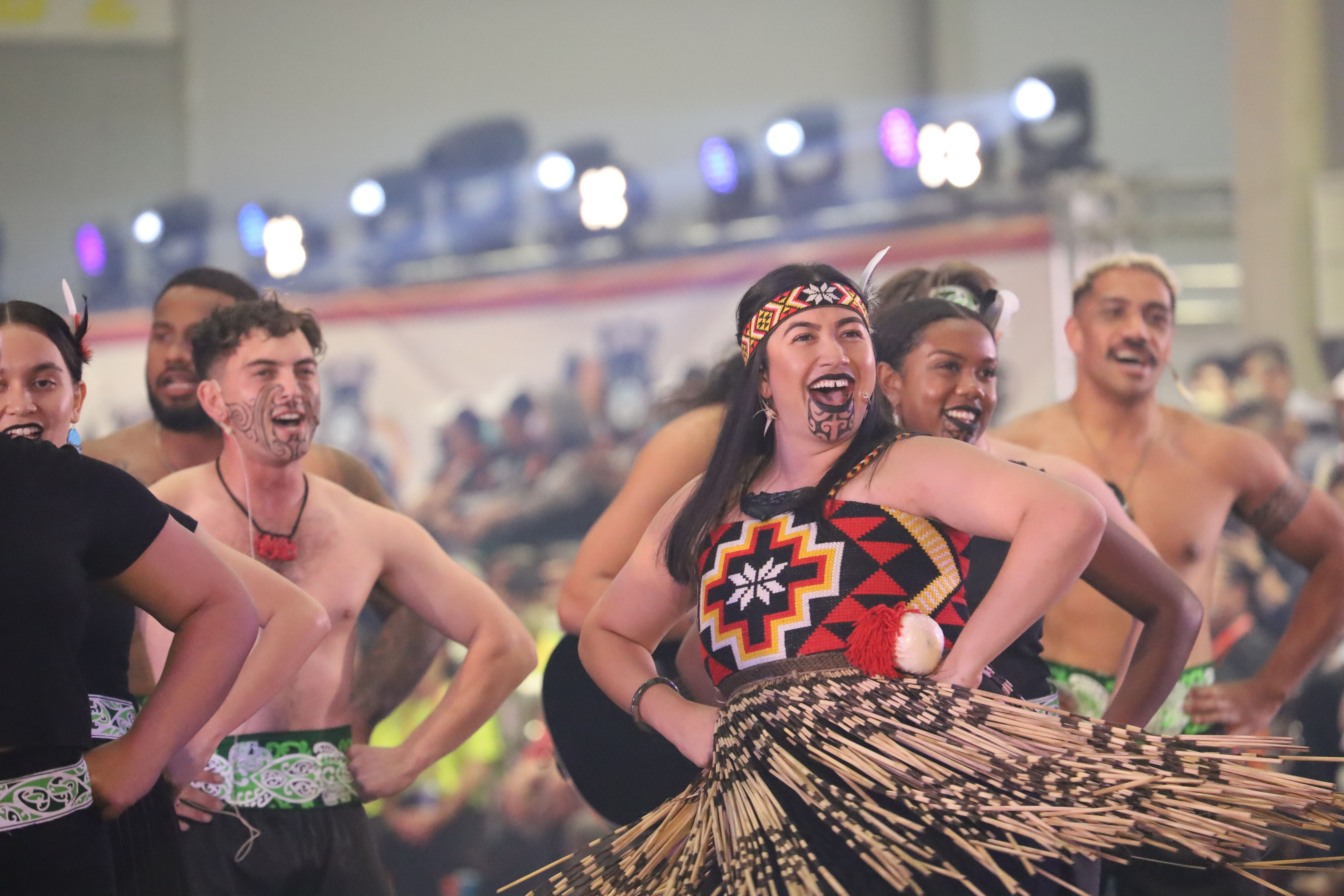 (圖)The splendid opening of the 2023 National Indigenous Games, the special opening call of the Māori of New Zealand stunned spectators.